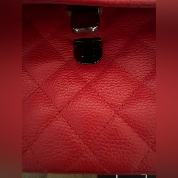 Red caviar leather designer quilted maxi flap bag by Virsa bag - Picture 11 of 13